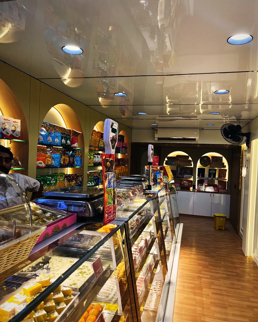 The interior of the shop looking down the counter